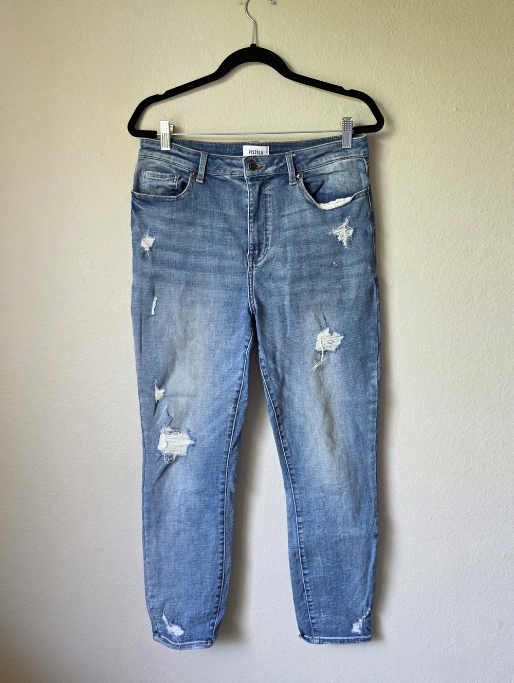Pistola Light Blue High-Rise Distressed Women's Jeans Size 31